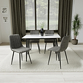 Avaston 120cm White Dining Table with 4 Luna Dining Chairs from Roseland Furniture