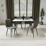 Avaston 120cm White Dining Table with 4 Luna Dining Chairs from Roseland Furniture