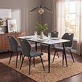 Avaston 120cm White Dining Table with 4 Delvine Dining Chairs from Roseland Furniture