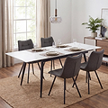 Avaston 120cm 180cm Extending White Table with 4 Zeno Dining Chairs from Roseland Furniture