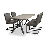 Kenwyn 160cm Curved Dining Table with 4 Branok Dining Chairs from Roseland Furniture