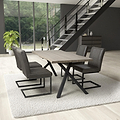 Kenwyn 160cm Curved Dining Table with 4 Branok Dining Chairs from Roseland Furniture