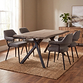 Kenwyn 160cm Curved Dining Table with 4 Rhonwen Dining Chairs from Roseland Furniture