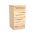 Bramwell 3 Drawer Bedside Oak from Roseland Furniture