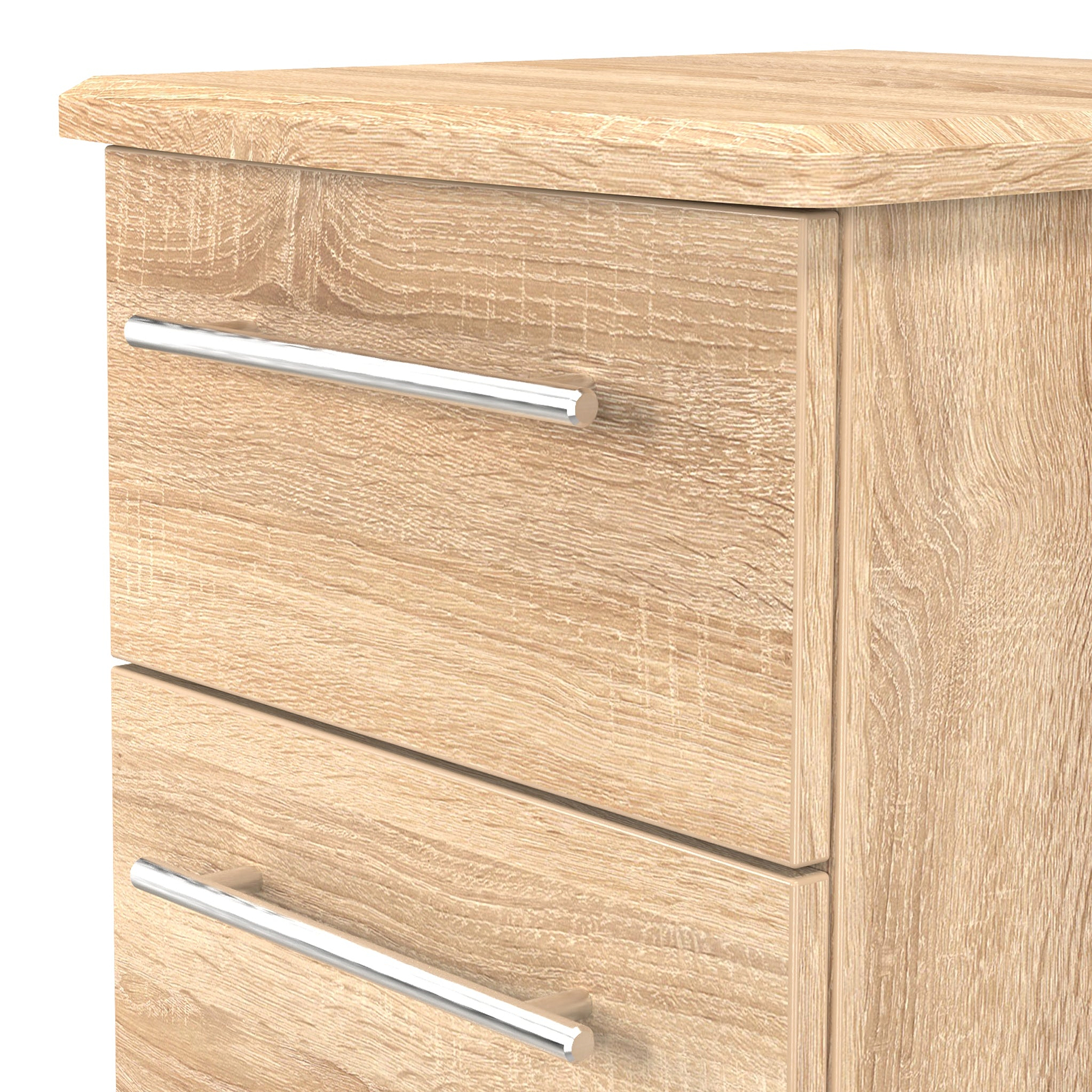 Bramwell 3 Drawer Bedside Oak from Roseland Furniture