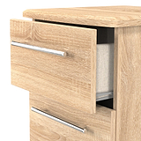 Bramwell 3 Drawer Bedside Oak from Roseland Furniture