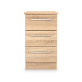 Bramwell 3 Drawer Bedside Oak from Roseland Furniture