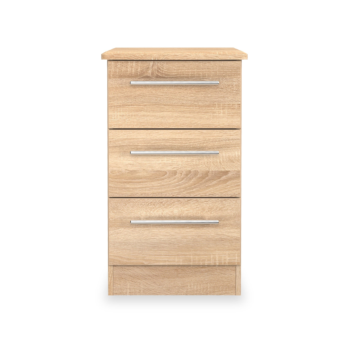 Bramwell 3 Drawer Bedside Oak from Roseland Furniture