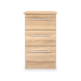 Bramwell 3 Drawer Bedside Oak from Roseland Furniture