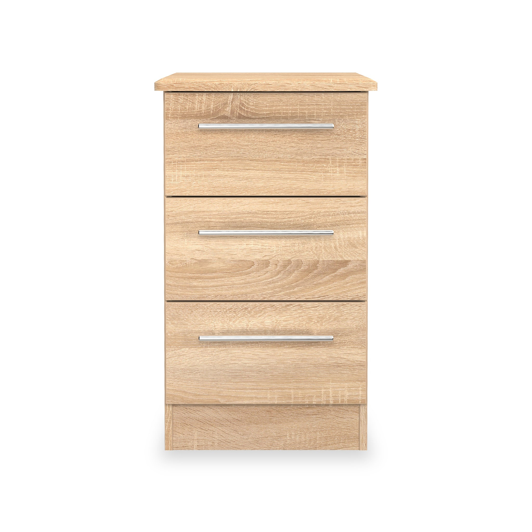 Bramwell 3 Drawer Bedside Oak from Roseland Furniture