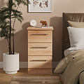 Bramwell 3 Drawer Bedside Oak from Roseland Furniture