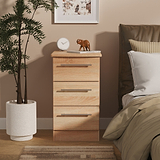 Bramwell 3 Drawer Bedside Oak from Roseland Furniture