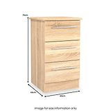 Bramwell 3 Drawer Bedside Oak from Roseland Furniture