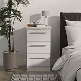Bramwell 3 Drawer Bedside Grey from Roseland Furniture