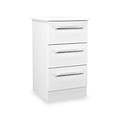 Bramwell 3 Drawer Bedside White  from Roseland Furniture