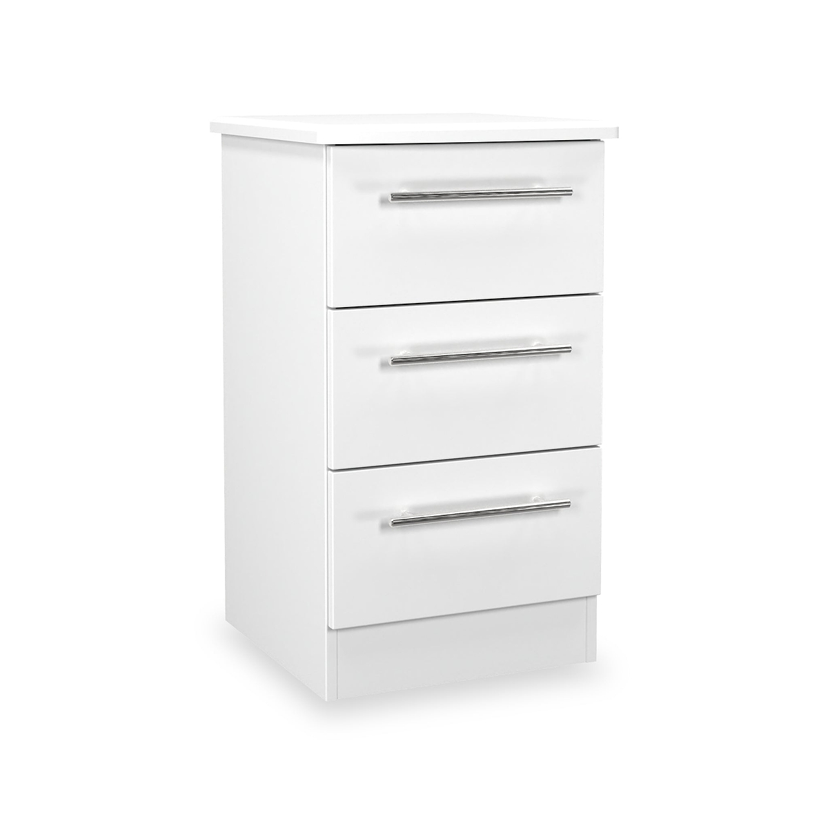 Bramwell 3 Drawer Bedside White  from Roseland Furniture
