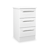 Bramwell 3 Drawer Bedside White  from Roseland Furniture