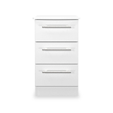 Bramwell 3 Drawer Bedside White  from Roseland Furniture