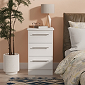 Bramwell 3 Drawer Bedside White  from Roseland Furniture