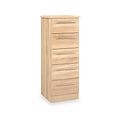 Bramwell 5 Drawer Tallboy Oak from Roseland Furniture