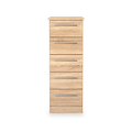 Bramwell 5 Drawer Tallboy Oak from Roseland Furniture