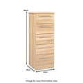 Bramwell 5 Drawer Tallboy Oak from Roseland Furniture