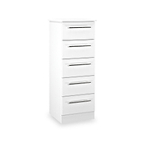 Bramwell 5 Drawer Tallboy White from Roseland Furniture