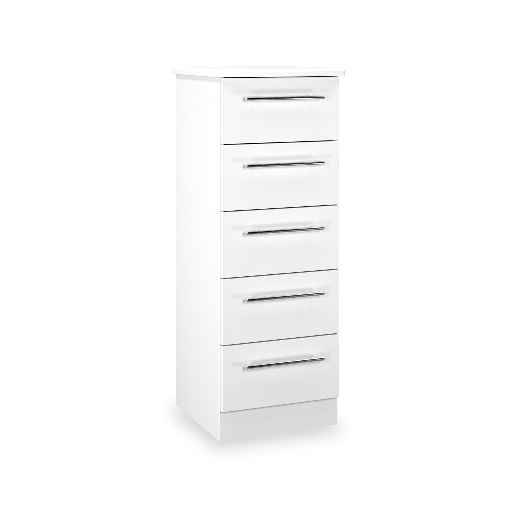 Bramwell 5 Drawer Tallboy White from Roseland Furniture