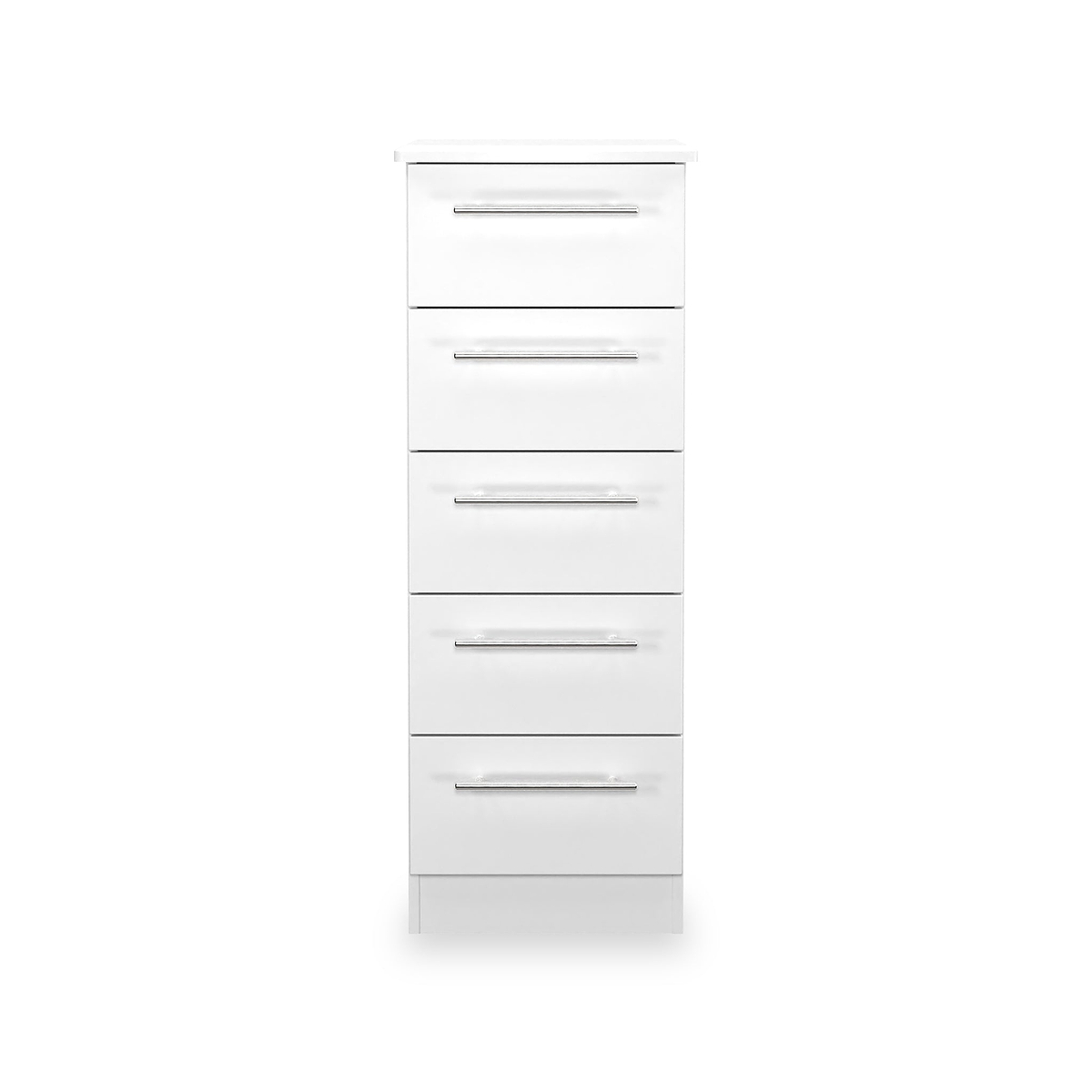 Bramwell 5 Drawer Tallboy White from Roseland Furniture