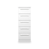 Bramwell 5 Drawer Tallboy White from Roseland Furniture