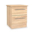 Bramwell 2 Drawer Bedside Oak from Roseland Furniture
