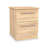 Bramwell 2 Drawer Bedside Oak from Roseland Furniture