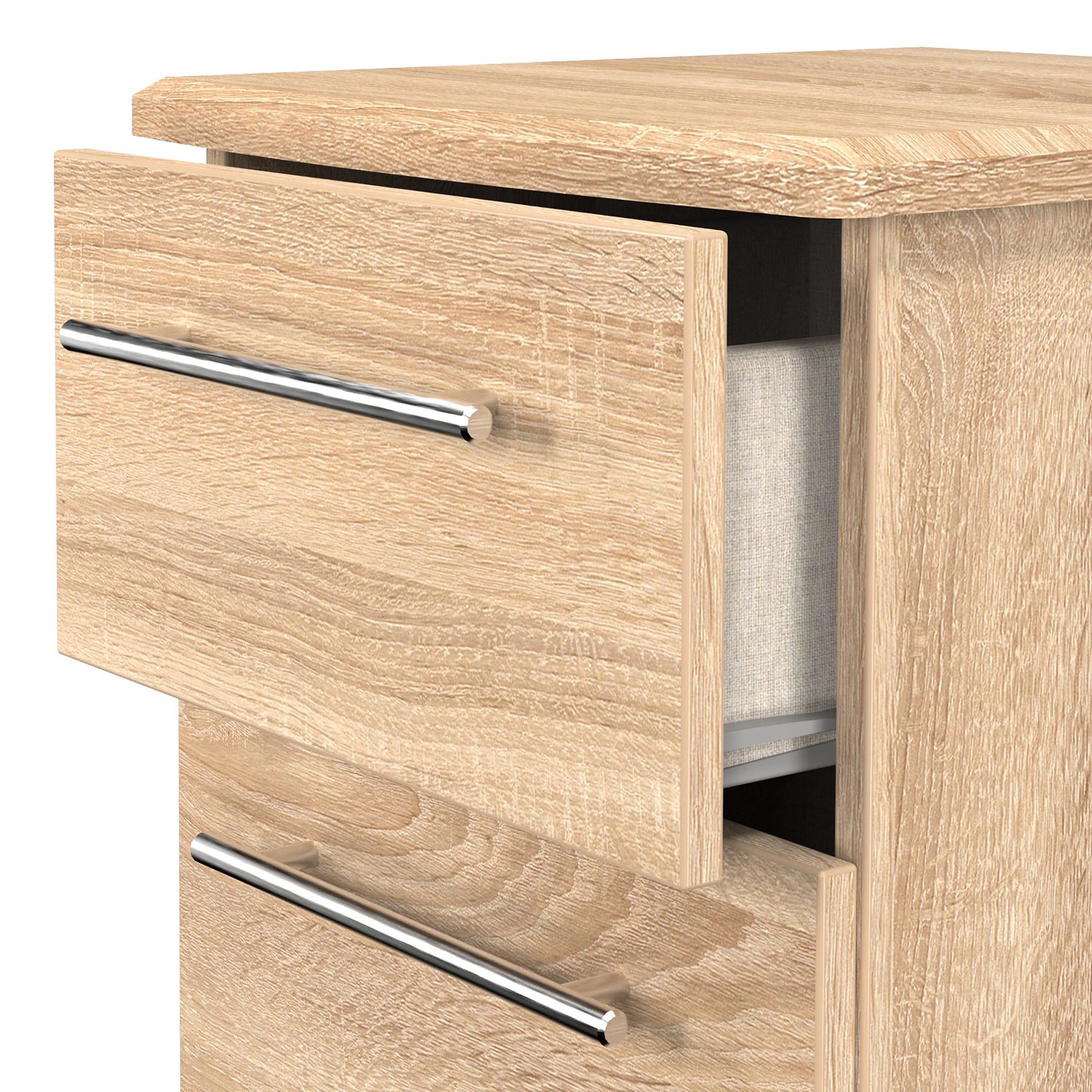 Bramwell 2 Drawer Bedside Oak from Roseland Furniture