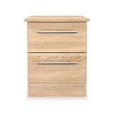 Bramwell 2 Drawer Bedside Oak from Roseland Furniture