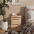 Bramwell 2 Drawer Bedside Oak from Roseland Furniture