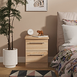 Bramwell 2 Drawer Bedside Oak from Roseland Furniture