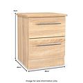 Bramwell 2 Drawer Bedside Oak from Roseland Furniture