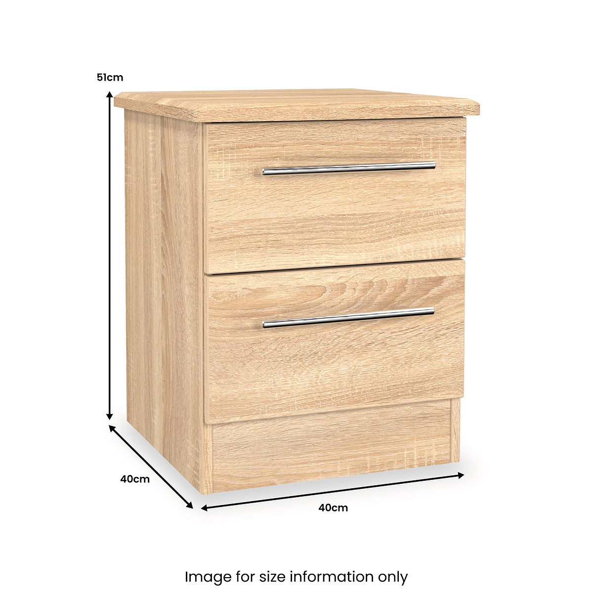Bramwell 2 Drawer Bedside Oak from Roseland Furniture