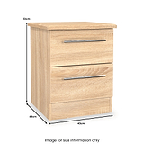 Bramwell 2 Drawer Bedside Oak from Roseland Furniture