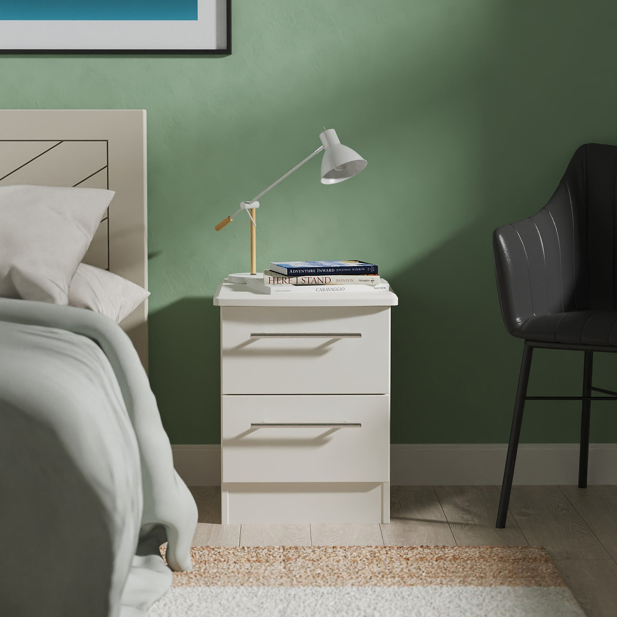 Bramwell 2 Drawer Bedside Grey from Roseland Furniture