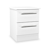 Bramwell 2 Drawer Bedside White  from Roseland Furniture