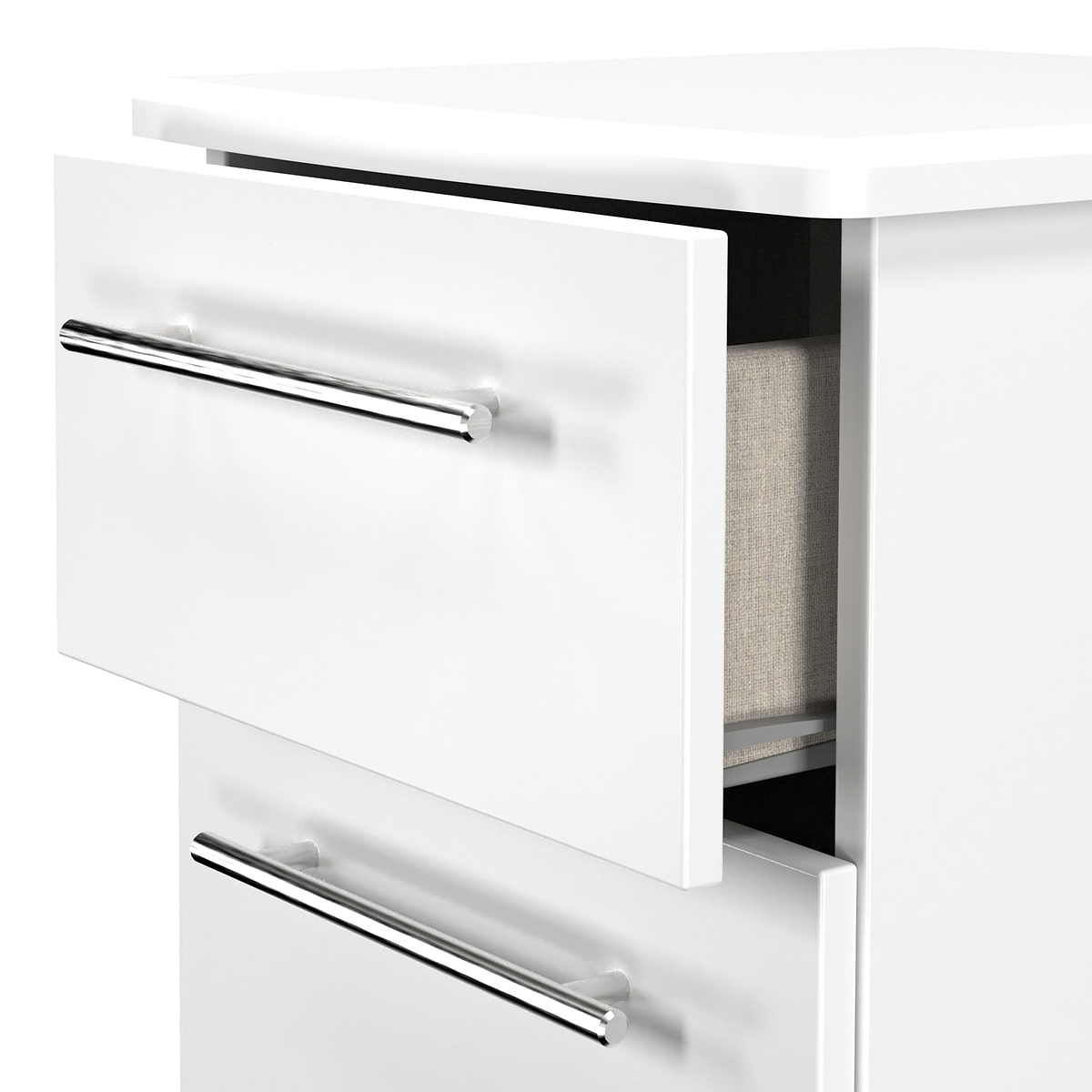 Bramwell 2 Drawer Bedside White  from Roseland Furniture
