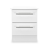 Bramwell 2 Drawer Bedside White  from Roseland Furniture
