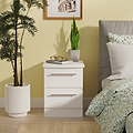 Bramwell 2 Drawer Bedside White  from Roseland Furniture