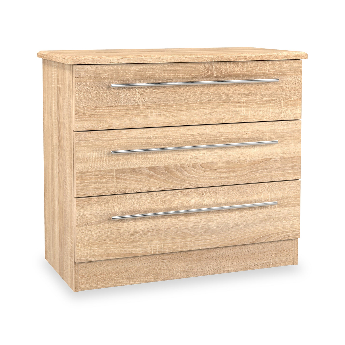 Bramwell 3 Drawer Chest Oak from Roseland Furniture