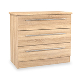 Bramwell 3 Drawer Chest Oak from Roseland Furniture