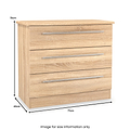 Bramwell 3 Drawer Chest Oak from Roseland Furniture