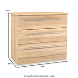 Bramwell 3 Drawer Chest Oak from Roseland Furniture