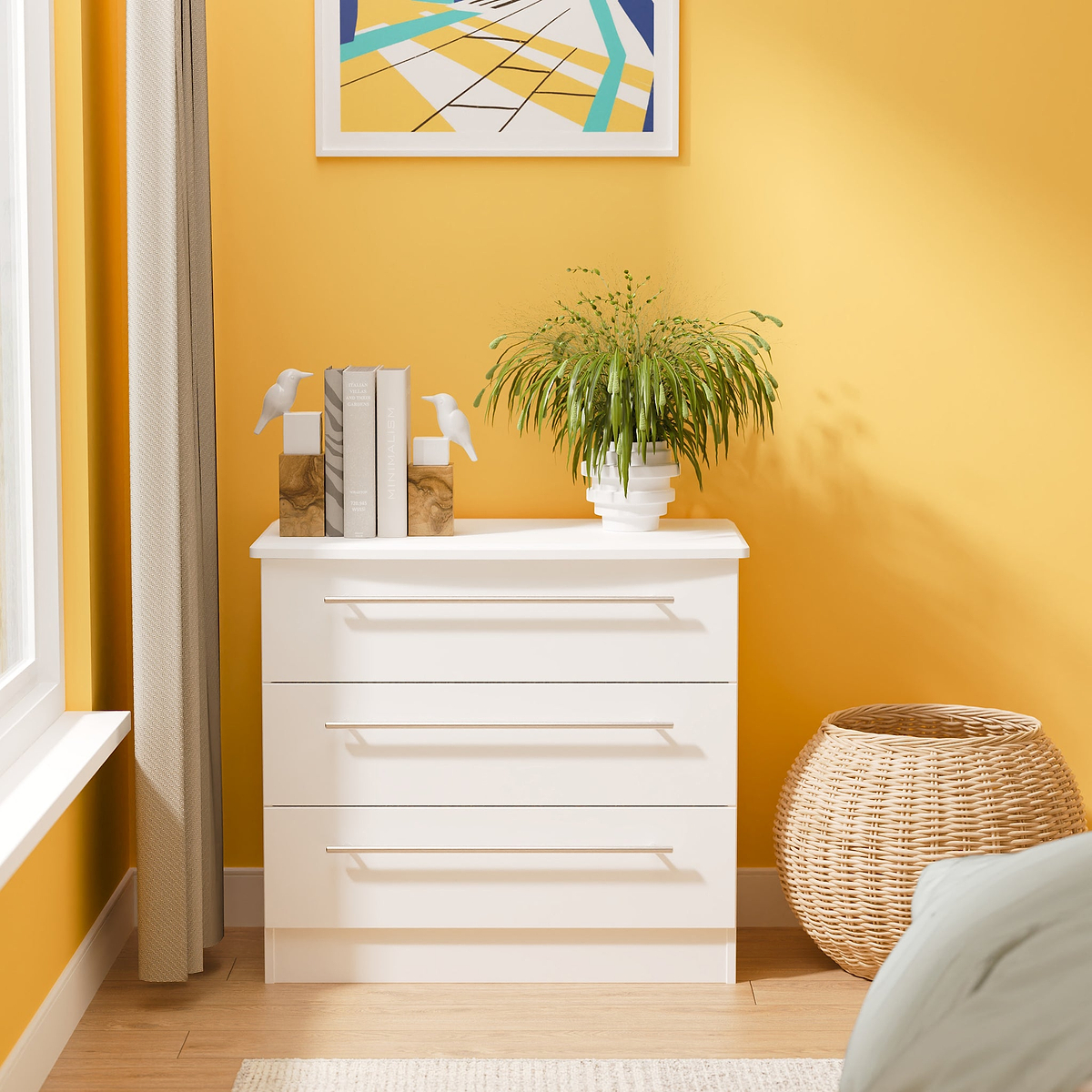 Bramwell 3 Drawer Chest White from Roseland Furniture
