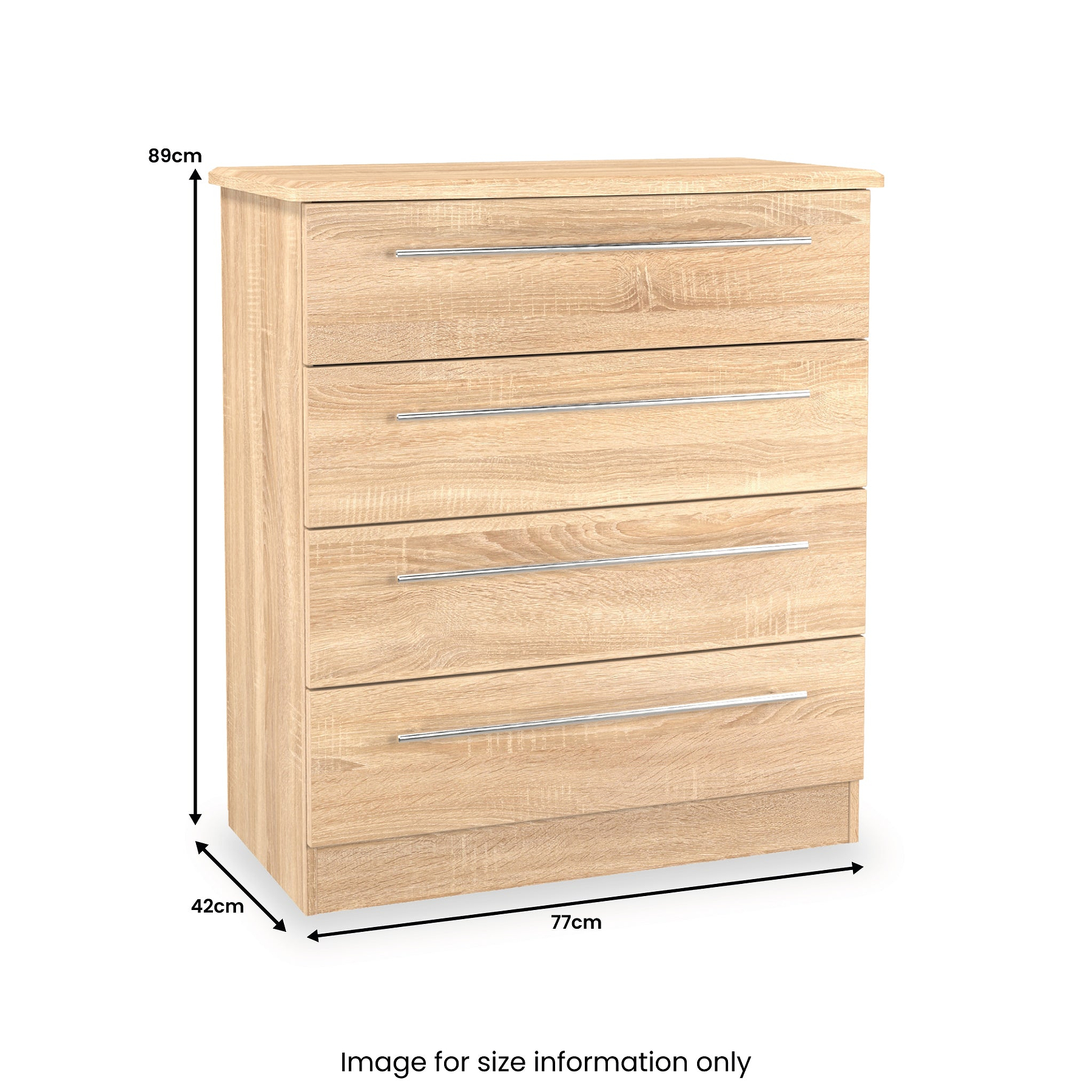 Bramwell 4 Drawer Chest Oak from Roseland Furniture